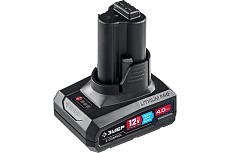 Аккумуляторная батарея Зубр Профессионал 12В, Li-Ion, 4Ач ST7-12-4