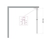 Душевая перегородка Belbagno UNO-L-1-TB-90-FL-GM 90x200 рифленая, оружейная сталь