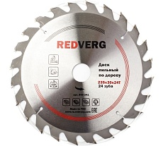 Диск пильный по дереву твердосплавный (235х30 мм; 24 зубьев) Redverg 6621229