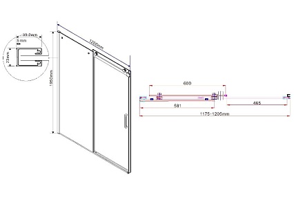 Душевой уголок Vincea Como VSR-1C 120x90 черный, прозрачный