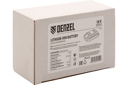 Батарея аккумуляторная IB-18-2.0 (2.0 Ач; 18 В; Li-Ion) Denzel 28433
