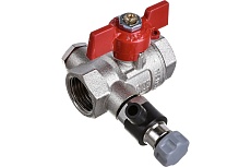 Шаровой кран Uni-Fitt ВВ 1/2&quot;, с дренажным вентилем, заглушка 1/4&quot;, бабочка 115T2000