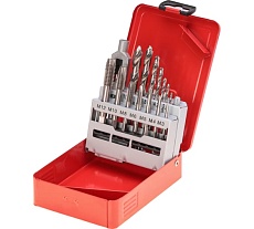 Набор машинно-ручных метчиков HSS M3-M12+вороток+сверла, 15шт RUKO 245004