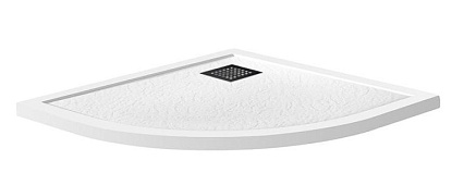 Поддон для душа BelBagno TRAY-MR-UNO-R-90-550-35-W-NO 90x90 белый, накладка черный