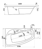 Акриловая ванна Santek Майорка XL 160x95 L