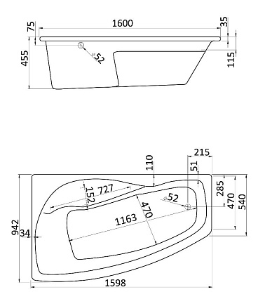 Акриловая ванна Santek Майорка XL 160x95 L