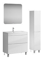 Мебель для ванной Grossman Виста 80 см напольная, белый глянец