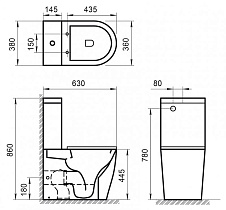 Чаша для унитаза BelBagno Etna BB2157CPR безободковая