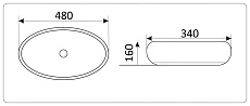 Раковина CeramaLux NC433-1 48 см золото