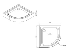 Поддон для душа Am.Pm Gem 80x80 W90T-401-080W четверть круга