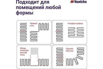 Электрический теплый пол Nunicho 10 м2, 200 Вт/м2 1413410