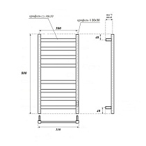 Полотенцесушитель электрический Point Меркурий PN83858 П8 50x80 диммер справа, хром