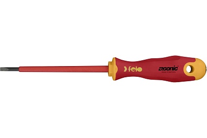 Диэлектрическая отвертка Felo Ergonic 3,5х0,6х100 плоская шлицевая 41303590