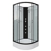 Душевая кабина Niagara NG 6702-14BKG 100x100 стекло прозрачное, черный профиль, без крыши, гидромассаж