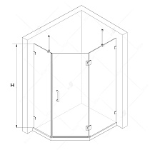 Душевой уголок RGW Hotel HO-092R 80x100, прозрачное, правый