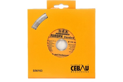 Диск алмазный  отрезной по бетону и камню Europa 150x22.2xZ9/10x2.3мм TORGWIN S56163