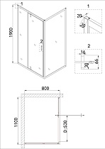 Душевой уголок Niagara Nova NG-63-11A-А80 110x80 прозрачный, хром