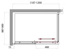 Душевой уголок BelBagno UNO-AH-1-120/90-C-Cr 120x90 прозрачный