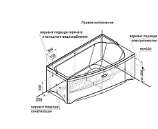 Акриловая ванна Радомир Орегона 170х100 R