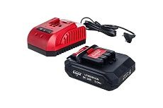 Комплект (зарядное устройство + 2 аккумулятора Li-Ion, 18 В, 2 А*ч) Elitech 1820.13180 202575