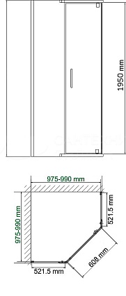 Душевой уголок Cerutti C2A 100x100 прозрачный, черный