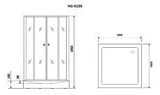 Душевой уголок Niagara Nova NG-0100-14 100x100 прозрачный, черный