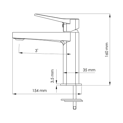 Смеситель для раковины WasserKRAFT Weil 2303, белый матовый