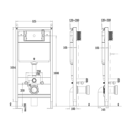 Комплект Point PN48047SB унитаз Меркурий PN41831BM + инсталляция Элемент PN45120 + кнопка Ника PN44081SB сталь