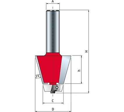 Фреза фасочная по Кориану (35.6х25.4 мм; хвостовик 12 мм) FREUD PRO 85-00912