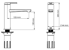 Смеситель для раковины Teska Liva Leo S E5414 черный