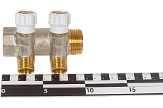 Коллектор MVI латунный, с регулирующими вентилями 1&quot;x1/2&quot;x2 выхода MM.402.0604