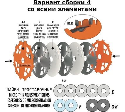 Диск пильный для пазов (2 шт; 203x30 мм; ATB+FLAT; Z=12) CMT 230.312.08M