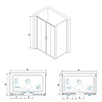 Душевой уголок RGW Passage PA-41 170x80 хром, матовое