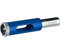 Алмазное трубчатое сверло по керамике и стеклу Зубр Профессионал Р60, трехгранный хвостовик, 3 мм, для дрели 29850-03