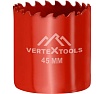 Коронка биметаллическая по металлу 45 мм Vertextools 2525-45