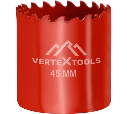 Коронка биметаллическая по металлу 45 мм Vertextools 2525-45