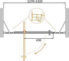 Душевая дверь Cezares MOLVENO-BA-12-70+60-C-Cr-IV 130x195 прозрачная