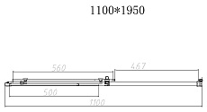 Душевая дверь Vincea Slim-N VDS-4SN110CLB 110x195 черный, прозрачная