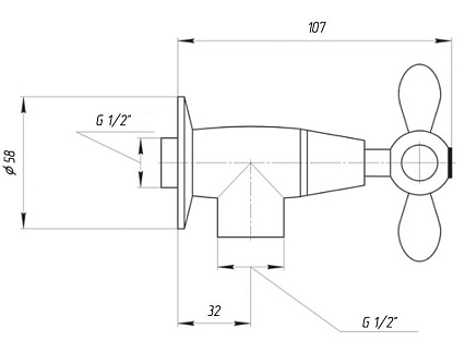 Запорный вентиль Migliore Princeton Plus ML.PRP-8058.CR хром