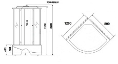 Душевая кабина Niagara NG-710-01LN 120x80 стекло прозрачное, белая полоса