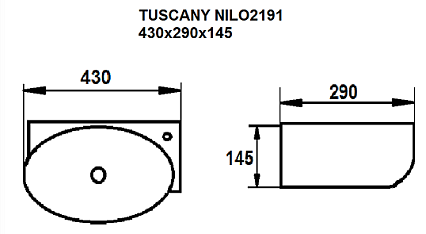 Раковина Nilo Tuscany 2191 43 см