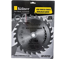 Диск пильный (190 мм; переходник 20/30 мм; 24 t; 7600 об/мин) Kolner 8100300068