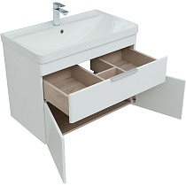Мебель для ванной Aquanet Ирис new 80 см, 1 ящик 2 дверцы, белый глянец