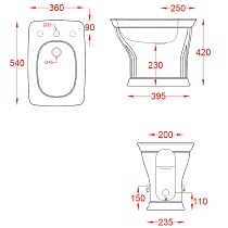 Напольное биде Artceram Civitas CIB002 34 00 серый