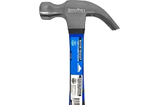 Молоток-гвоздодер Vertextools 225 г, фибергласовая обрезиненная рукоятка 10-25-225
