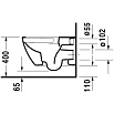 Подвесной унитаз Duravit Happy D.2 2222098900 безободковый, антацит/черный матовый