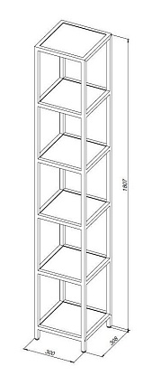 Стеллаж Allen Brau Liberty 30 см 1.33005.BB черный браш