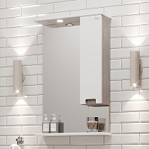 Зеркальный шкаф Onika Харпер 52 см белый матовый/мешковина, 205215