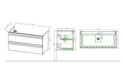 Тумба с раковиной Aquatek Вега 100 см AQ77100