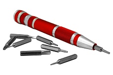 Карманная отвертка Beroma в виде ручки 8 в 1, красный 07704326